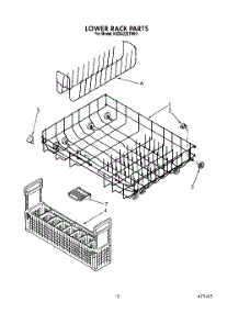 12 - Lower Rack parts for Kitchenaid Dishwasher KUDA220TWH1 from AppliancePartsPros.com