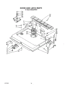 13 - Door And Latch parts for Kitchenaid Dishwasher KUDA220TWH1 from AppliancePartsPros.com