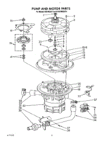 05 - Pump And Motor parts for Kitchenaid Dishwasher KUDM220T3 from AppliancePartsPros.com