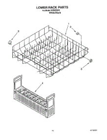 11 - Lower Rack parts for Kitchenaid Dishwasher KUDD230Y2 from AppliancePartsPros.com