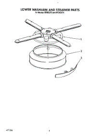 06 - Lower Washarm And Strainer parts for Kitchenaid Dishwasher KPDI620T4 from AppliancePartsPros.com