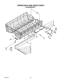 11 - Upper Rack And Track parts for Kitchenaid Dishwasher KUDP22ST2 from AppliancePartsPros.com