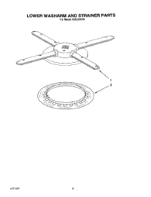 06 - Lower Washarm And Strainer parts for Kitchenaid Dishwasher KUDJ230Y0 from AppliancePartsPros.com
