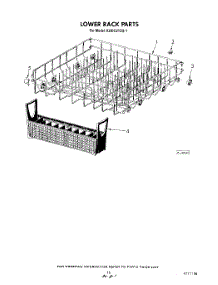 12 - Lower Rack parts for Kitchenaid Dishwasher KUDC210S1 from AppliancePartsPros.com