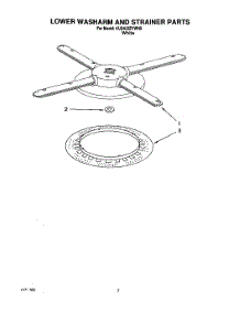 05 - Lower Washarm And Strainer parts for Kitchenaid Dishwasher KUDA23ZYWH0 from AppliancePartsPros.com