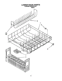 11 - Lower Rack parts for Kitchenaid Dishwasher KUDA23ZYWH0 from AppliancePartsPros.com