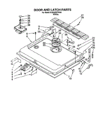 12 - Door And Latch parts for Kitchenaid Dishwasher KUDA23ZYWH0 from AppliancePartsPros.com