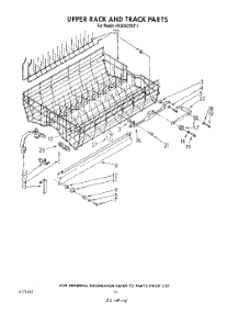 11 - Upper Rack And Track parts for Whirlpool Dishwasher 4KUDA22ST1 from AppliancePartsPros.com