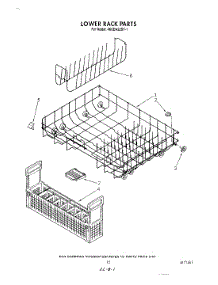 12 - Lower Rack parts for Whirlpool Dishwasher 4KUDA22ST1 from AppliancePartsPros.com
