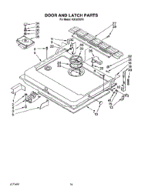 13 - Door And Latch parts for Kitchenaid Dishwasher KUDJ230Y0 from AppliancePartsPros.com