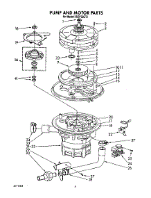 05 - Pump And Motor parts for Kitchenaid Dishwasher KUDP22GT2 from AppliancePartsPros.com