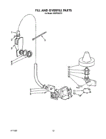 08 - Fill And Overfill parts for Kitchenaid Dishwasher KUDP22GT2 from AppliancePartsPros.com
