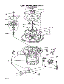 05 - Pump And Motor parts for Kitchenaid Dishwasher KUDM220T6 from AppliancePartsPros.com