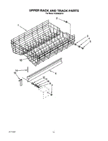 11 - Upper Rack And Track parts for Kitchenaid Dishwasher KUDM220T6 from AppliancePartsPros.com