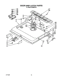 13 - Door And Latch parts for Kitchenaid Dishwasher KUDM220T6 from AppliancePartsPros.com