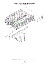 11 - Upper Rack And Track parts for Whirlpool Dishwasher 4KUDC220T1 from AppliancePartsPros.com