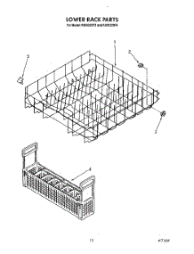12 - Lower Rack parts for Kitchenaid Dishwasher KUDI220T4 from AppliancePartsPros.com