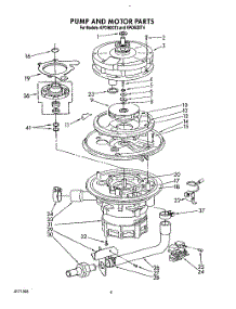 05 - Pump And Motor parts for Kitchenaid Dishwasher KPDI620T3 from AppliancePartsPros.com