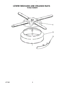 06 - Lower Washarm And Strainer parts for Kitchenaid Dishwasher KUDB220T2 from AppliancePartsPros.com