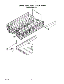11 - Upper Rack And Track parts for Kitchenaid Dishwasher KUDB220T2 from AppliancePartsPros.com