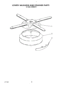 06 - Lower Washarm And Strainer parts for Kitchenaid Dishwasher KUDM220T1 from AppliancePartsPros.com