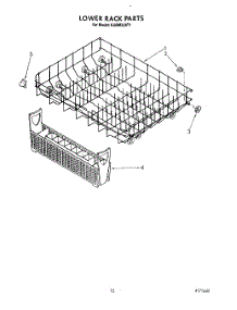 12 - Lower Rack parts for Kitchenaid Dishwasher KUDM220T1 from AppliancePartsPros.com