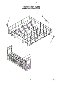 12 - Lower Rack parts for Kitchenaid Dishwasher KPDI620T3 from AppliancePartsPros.com