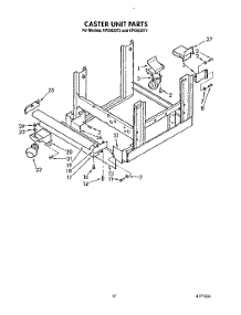 14 - Caster Unit parts for Kitchenaid Dishwasher KPDI620T3 from AppliancePartsPros.com