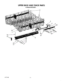 10 - Upper Rack And Track parts for Kitchenaid Dishwasher KPDC610S1 from AppliancePartsPros.com