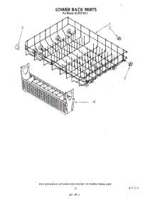 12 - Lower Rack parts for Kitchenaid Dishwasher KUD121SS1 from AppliancePartsPros.com
