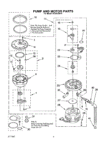 05 - Pump And Motor parts for Kitchenaid Dishwasher KUDH23HY0 from AppliancePartsPros.com