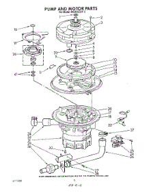 05 - Pump And Motor parts for Whirlpool Dishwasher 4KUDS220T2 from AppliancePartsPros.com