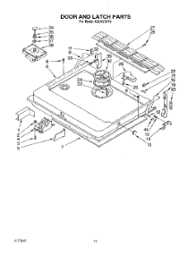 13 - Door And Latch parts for Kitchenaid Dishwasher KUDH23HY0 from AppliancePartsPros.com