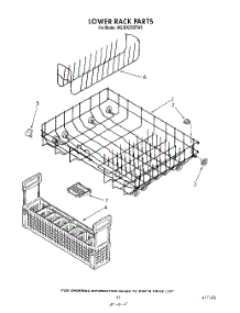 12 - Lower Rack parts for Whirlpool Dishwasher 4KUDA220TW0 from AppliancePartsPros.com