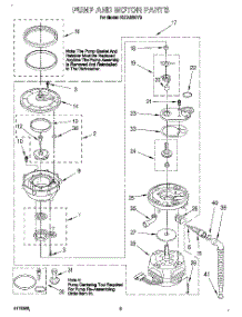 04 - Pump And Motor parts for Kitchenaid Dishwasher KUDJ230Y3 from AppliancePartsPros.com