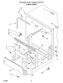 09 - Frame And Tank parts for Kitchenaid Dishwasher KUDJ230Y3 from AppliancePartsPros.com