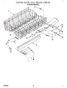 10 - Upper Rack And Track parts for Kitchenaid Dishwasher KUDJ230Y3 from AppliancePartsPros.com
