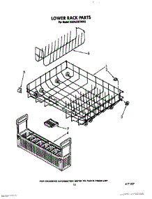 12 - Lower Rack parts for Kitchenaid Dishwasher KUDA220TWH3 from AppliancePartsPros.com