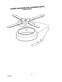 06 - Lower Washarm And Strainer parts for Kitchenaid Dishwasher KPDI620T6 from AppliancePartsPros.com