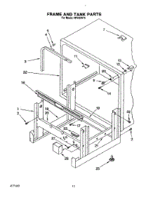10 - Frame And Tank parts for Kitchenaid Dishwasher KPDI620T6 from AppliancePartsPros.com