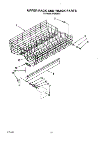 11 - Upper Rack And Track parts for Kitchenaid Dishwasher KPDI620T6 from AppliancePartsPros.com
