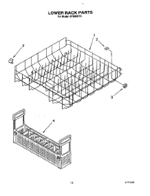 12 - Lower Rack parts for Kitchenaid Dishwasher KPDI620T6 from AppliancePartsPros.com