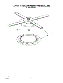 05 - Lower Washarm And Strainer parts for Kitchenaid Dishwasher KUDD230Y1 from AppliancePartsPros.com