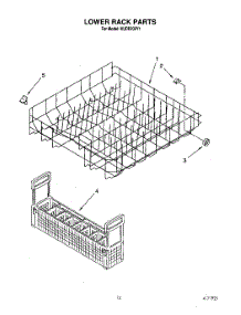 11 - Lower Rack parts for Kitchenaid Dishwasher KUDD230Y1 from AppliancePartsPros.com