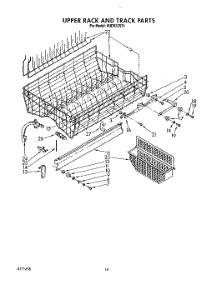 11 - Upper Rack And Track parts for Kitchenaid Dishwasher KUDS22ST1 from AppliancePartsPros.com