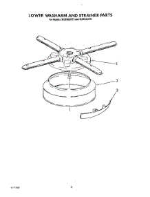 06 - Lower Washarm And Strainer parts for Kitchenaid Dishwasher KUDB220T3 from AppliancePartsPros.com