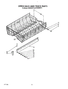11 - Upper Rack And Track parts for Kitchenaid Dishwasher KUDB220T3 from AppliancePartsPros.com