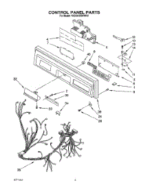 04 - Control Panel, Lit / Optional parts for Kitchenaid Dishwasher KUDA22SWWH2 from AppliancePartsPros.com