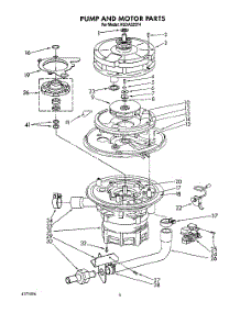 05 - Pump And Motor parts for Kitchenaid Dishwasher KUDA22ST4 from AppliancePartsPros.com