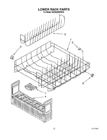 12 - Lower Rack parts for Kitchenaid Dishwasher KUDA22SWWH2 from AppliancePartsPros.com